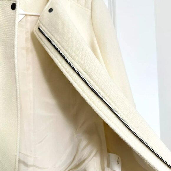 Women's NWT VINCE Wool Blend Moto Jacket in Off-White Size 4 - Picture 4 of 8